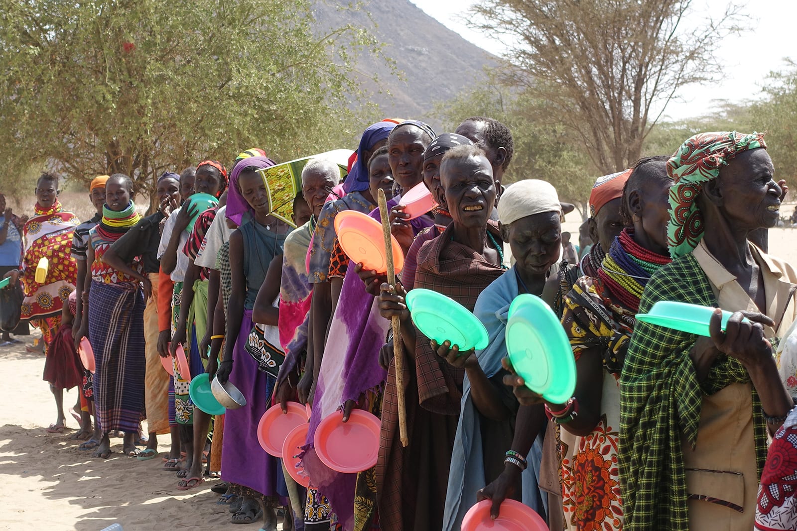 community-outreach Community lined up for food in Kenya